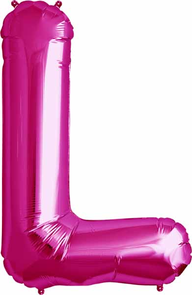 34-Inch Magenta Letter L Balloon