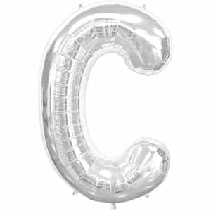 34" Silver Letter C Balloon