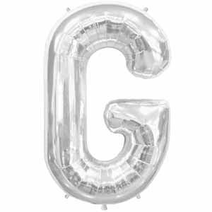 34" Silver Letter G Balloon