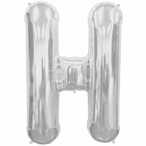 34 Inch Silver Letter H Balloon