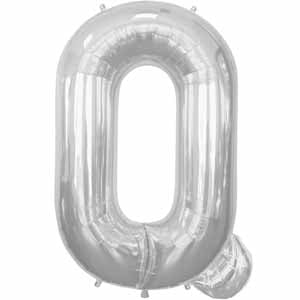34-Inch Silver Letter Q Balloon
