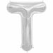 34-Inch Silver Letter T Balloon