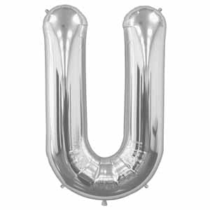 34-Inch Silver Letter U Balloon