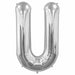 34-Inch Silver Letter U Balloon