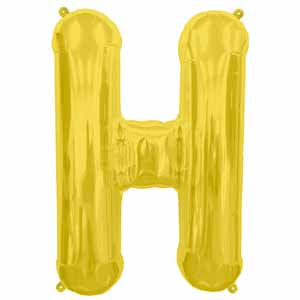 34 Inch Gold Letter H Balloon