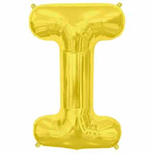 34-Inch Gold Letter I Balloon