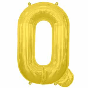 34" Gold Letter Q Balloon