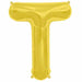 34" Gold Letter T Balloon