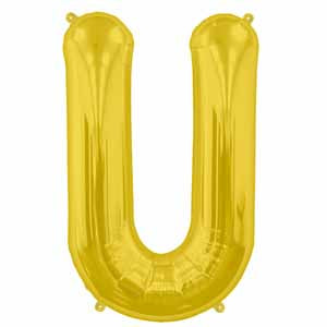 34-Inch Gold Letter U Balloon