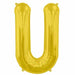 34-Inch Gold Letter U Balloon