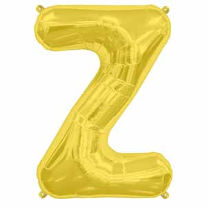 34-Inch Gold Letter Z Balloon