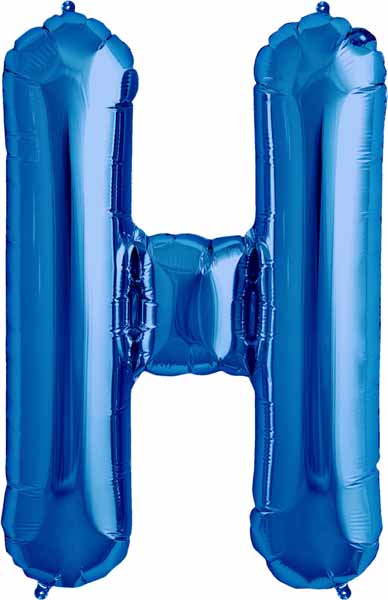 34-Inch Blue Letter H Balloon