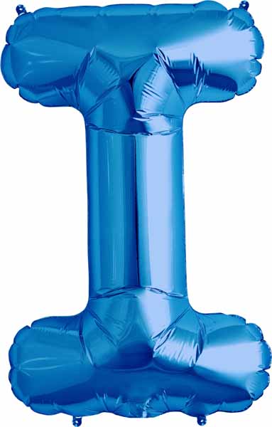 Blue Letter I Balloon, 34 Inch