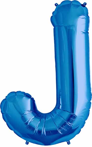 34-Inch Blue Letter J Balloon