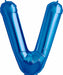 34-Inch Blue Letter V Balloon