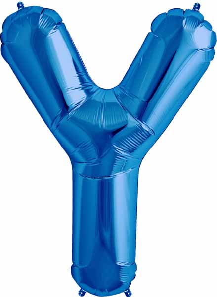 Blue Letter Y Balloon, 34 Inch