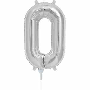 16-Inch Silver Number 0 Balloon
