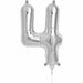16" Silver Number 4 Balloon