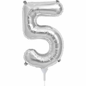 16 Inch Silver Number 5 Balloon