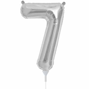 16-Inch Silver Number 7 Balloon