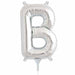 Silver Letter B Balloon, 16 Inch