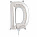 16-Inch Silver Letter D Balloon