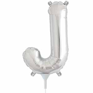 16-Inch Silver Letter J Balloon