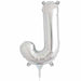 16-Inch Silver Letter J Balloon
