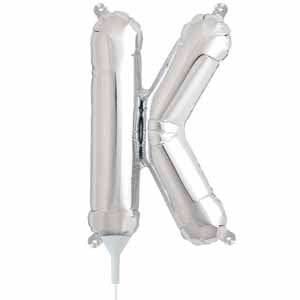 16" Silver Letter K Balloon