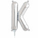 16" Silver Letter K Balloon