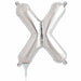 Silver Letter X Balloon, 16 Inch