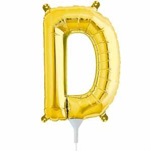 16" Gold Letter D Balloon