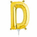 16" Gold Letter D Balloon