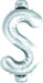 34-Inch Silver Dollar Sign Balloon