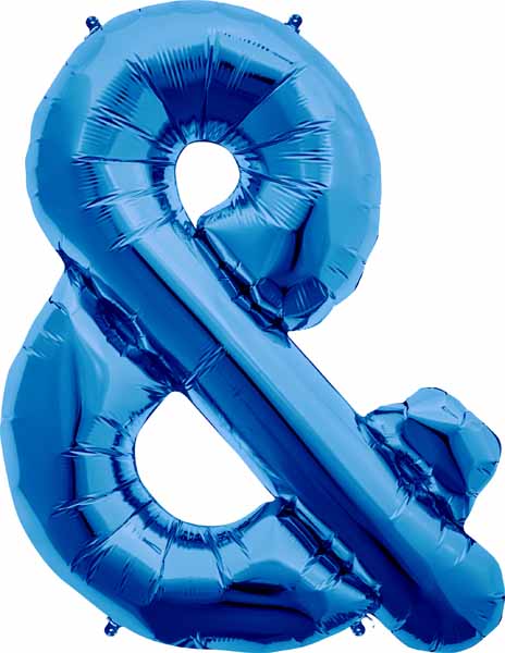 Blue Ampersand Symbol Balloon, 34 Inch
