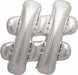 Silver Hashtag Symbol Balloon, 34 Inch