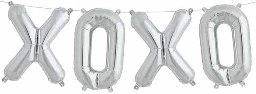 16-Inch Silver XOXO Letter Balloon Kit