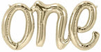 White Gold "One" Script Balloon, 30 Inch