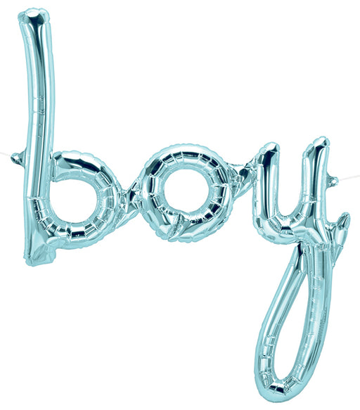 Pastel Blue Boy Script Balloon, 42 Inch