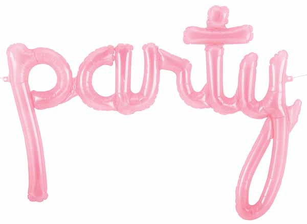 44-Inch Clear Pink Party Script Balloon