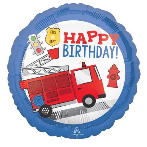 First Responder Fire Truck Birthday Balloon (5/Pk)