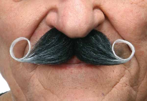 MOUSTACHE BLACK GREY 9.5 CM X 5 CM