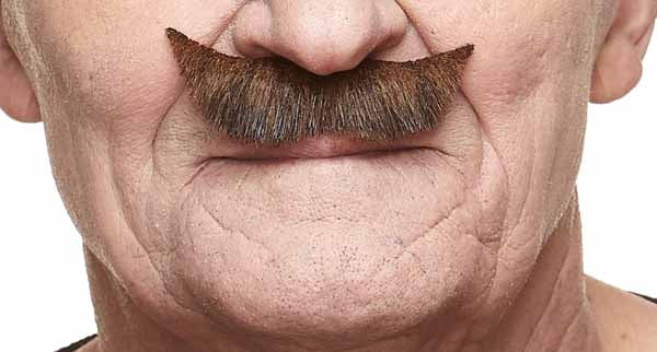 Brown and Red Costume Moustache, 8 x 2.5 cm
