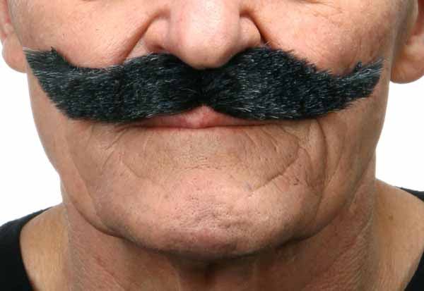 MOUSTACHE BLACK GREY 13.5 CM X 3 CM