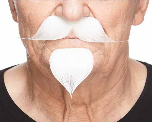 BEARD MOUSTACHE SET WHITE 6.7"X3.7"