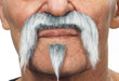 White and Grey Costume Moustache Set