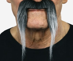 Black and Grey Self-Adhesive Costume Moustache