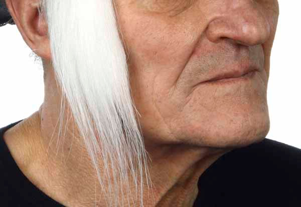 White Costume Sideburns, 4 x 17 cm