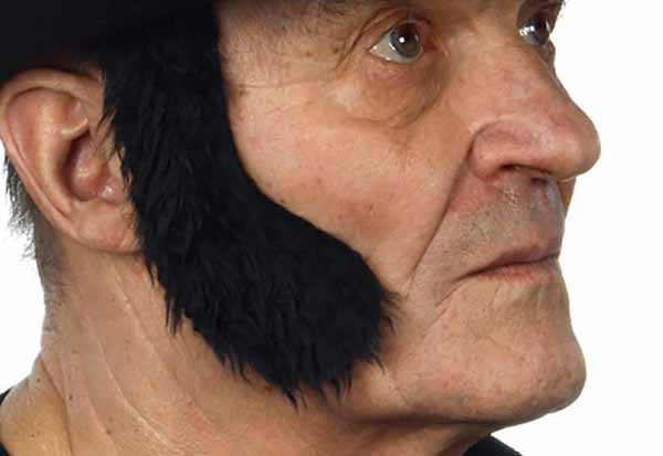 Black Costume Sideburns, 7 x 21 cm