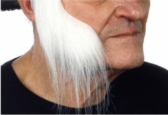 White Costume Sideburns, 7 cm x 21 cm